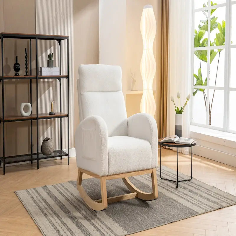 Fauteuil à bascule en tissu Teddy