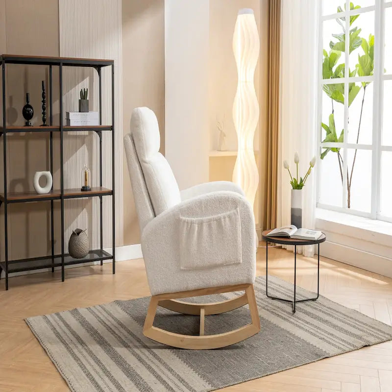 Fauteuil à bascule en tissu Teddy