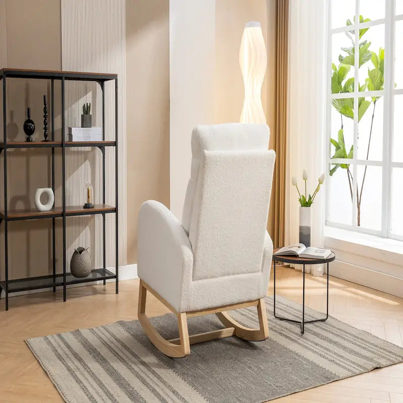 Fauteuil à bascule en tissu Teddy