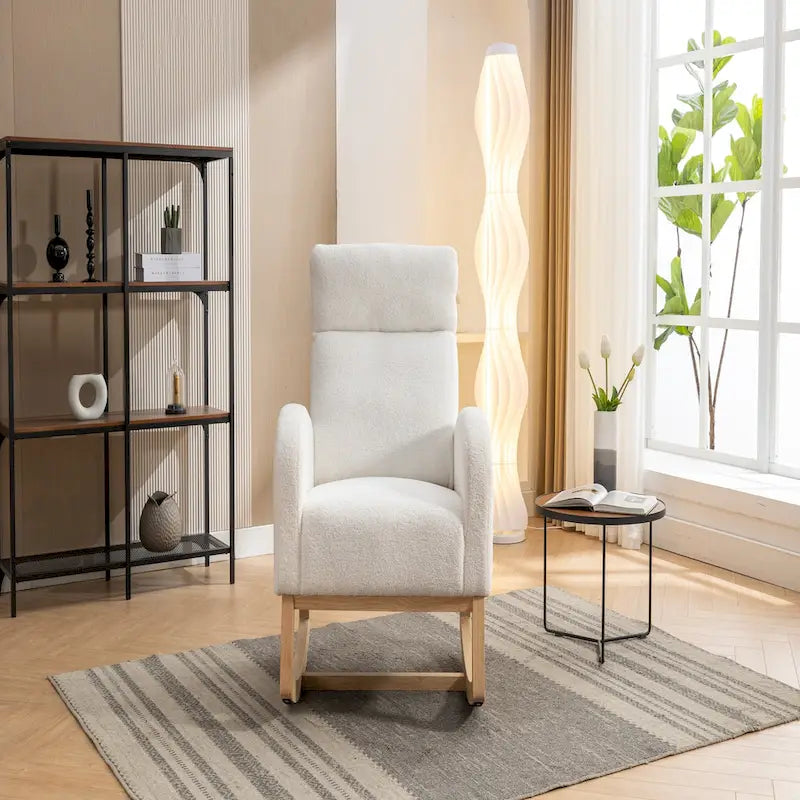 Fauteuil à bascule en tissu Teddy