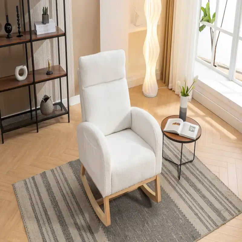 Fauteuil à bascule en tissu Teddy