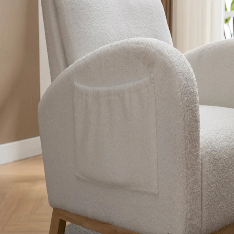 Fauteuil à bascule en tissu Teddy