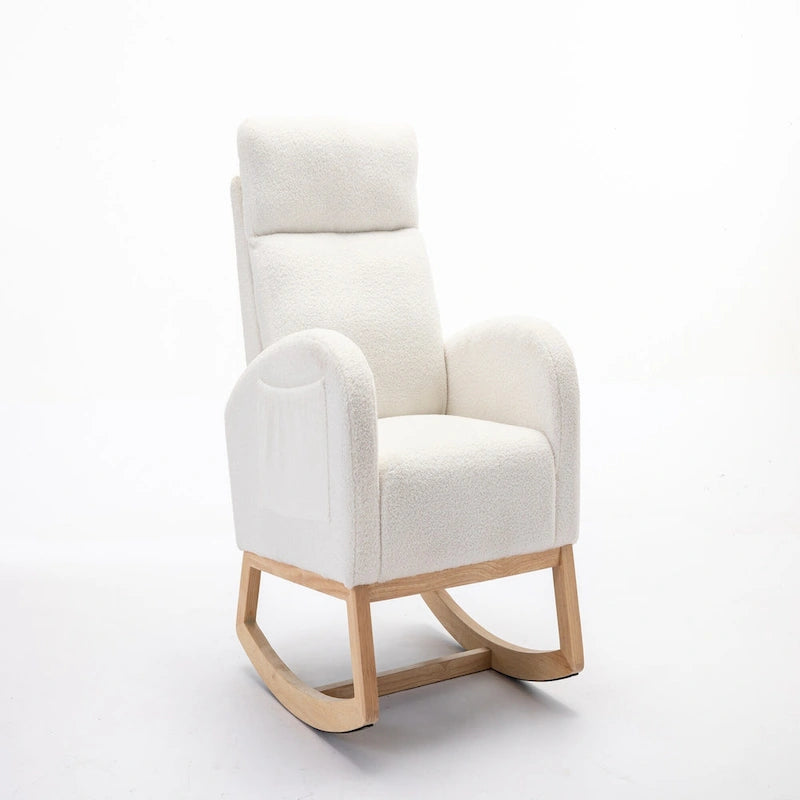 Fauteuil à bascule en tissu Teddy
