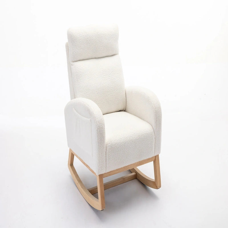 Fauteuil à bascule en tissu Teddy