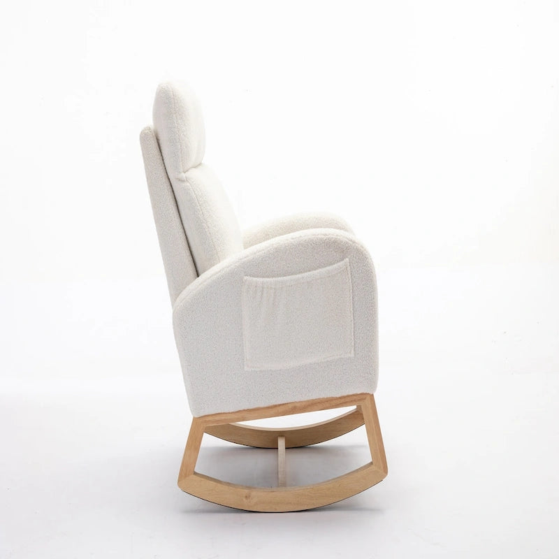 Fauteuil à bascule en tissu Teddy