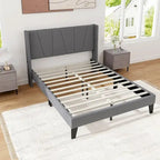 Cadre de lit rembourré grand format avec poches élastiques pour matelas