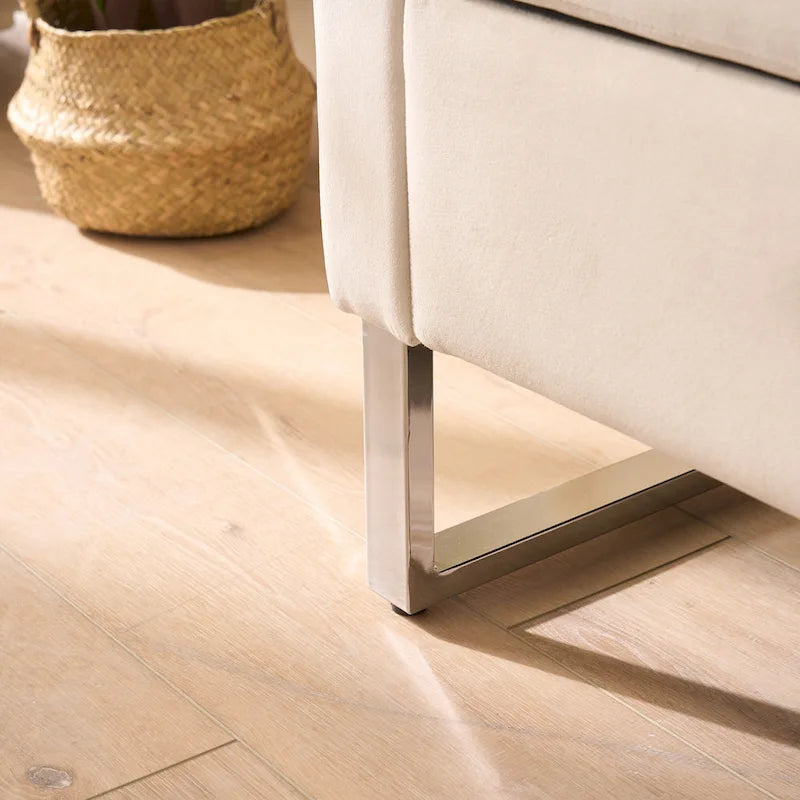 67,91 Banc de rangement en velours avec accoudoirs et cadre en bois pour chambre à coucher