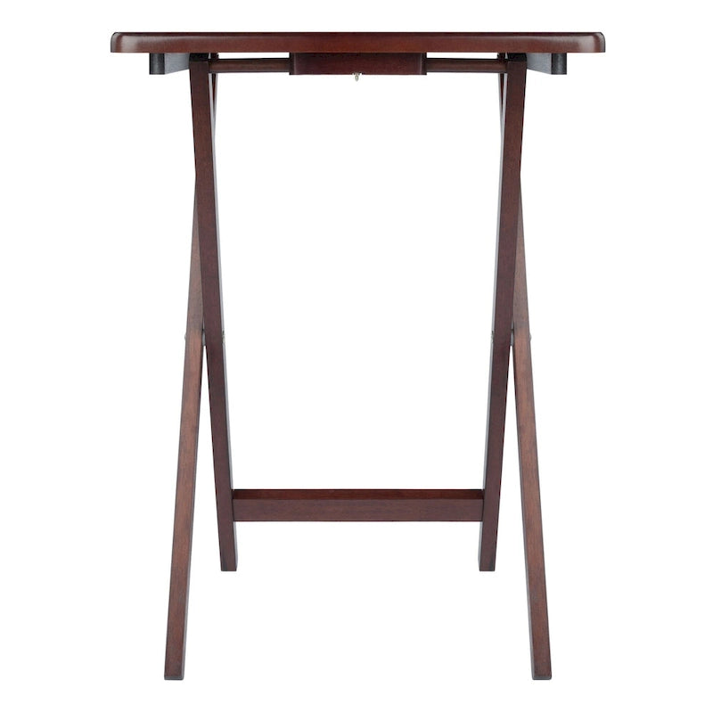 Ensemble de 4 tables d'appoint pliantes en noyer antique riche de 65,4 cm