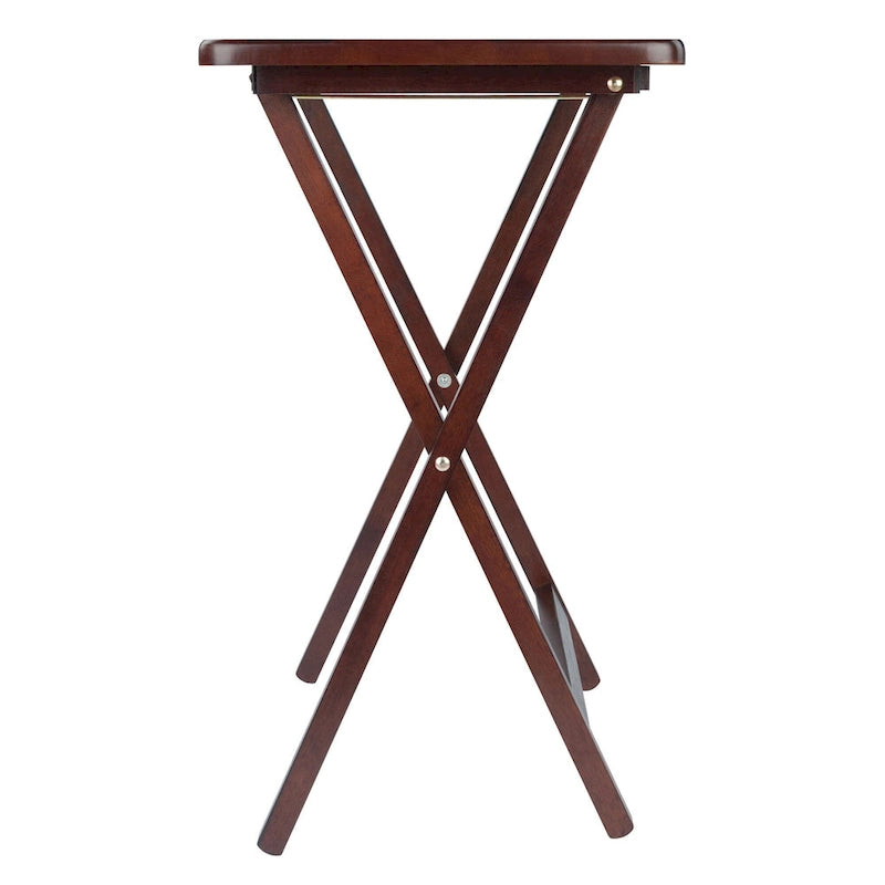 Ensemble de 4 tables d'appoint pliantes en noyer antique riche de 65,4 cm