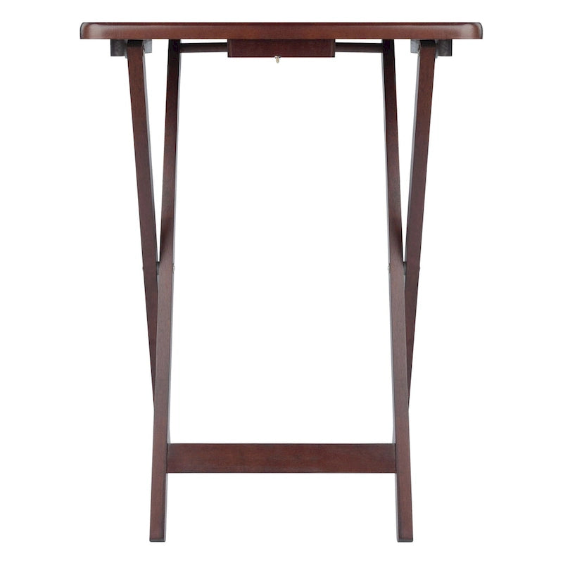 Ensemble de 4 tables d'appoint pliantes en noyer antique riche de 65,4 cm