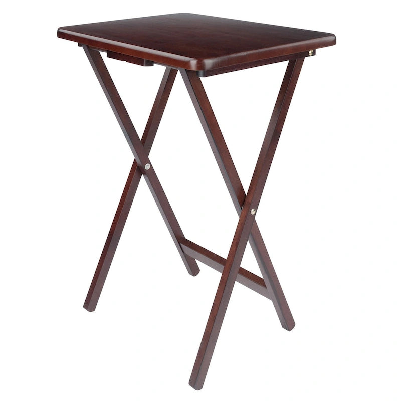 Ensemble de 4 tables d'appoint pliantes en noyer antique riche de 65,4 cm
