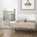 Banc, Banc ottoman moderne, Banc de lit, Banc d'entrée avec pieds dorés pour le salon