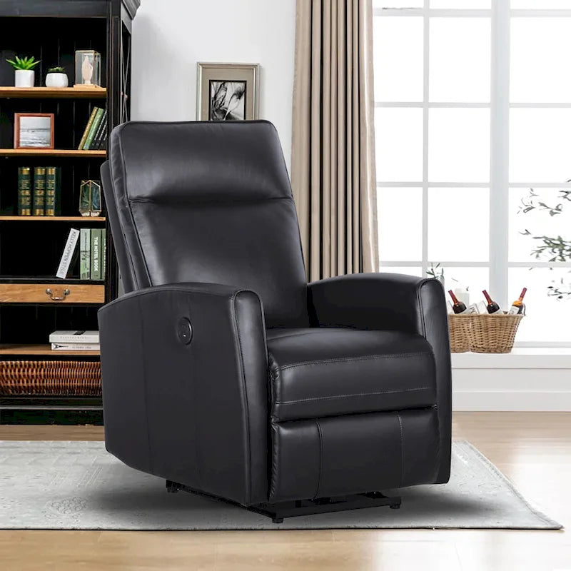 Canapé inclinable électrique en cuir véritable de 27,75 de large avec chargeur USB