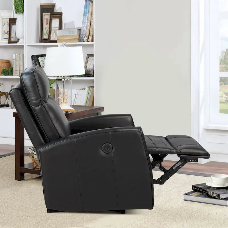 Canapé inclinable électrique en cuir véritable de 27,75 de large avec chargeur USB