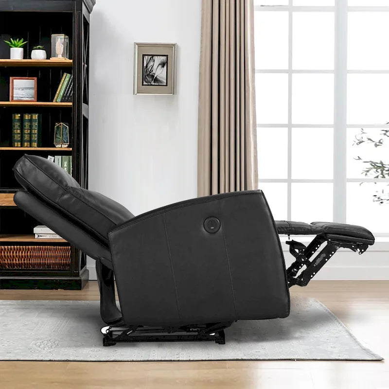 Canapé inclinable électrique en cuir véritable de 27,75 de large avec chargeur USB