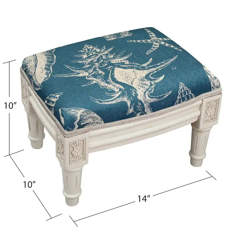 Tabouret repose-pieds coquillages marine