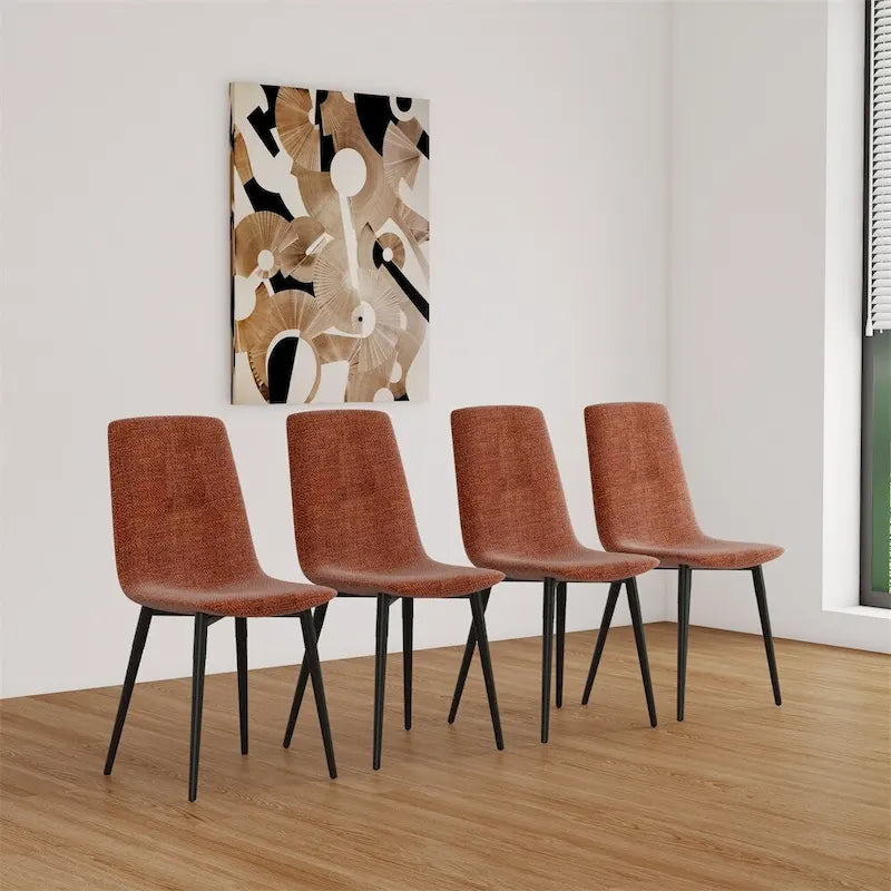 Chaises de salle à manger d'appoint rembourrées modernes (lot de 4)