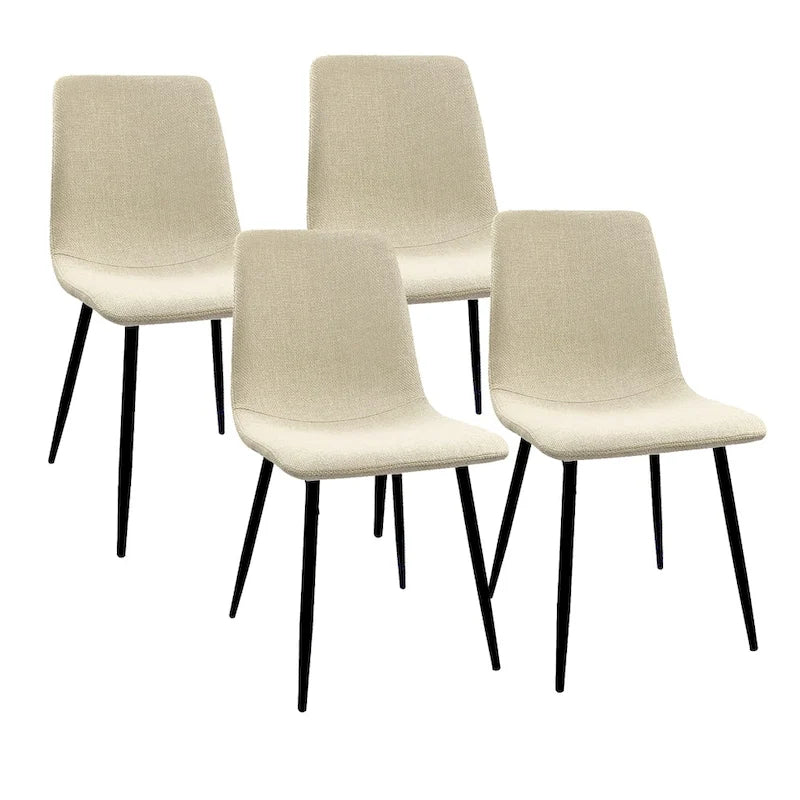 Chaises de salle à manger d'appoint rembourrées modernes (lot de 4)