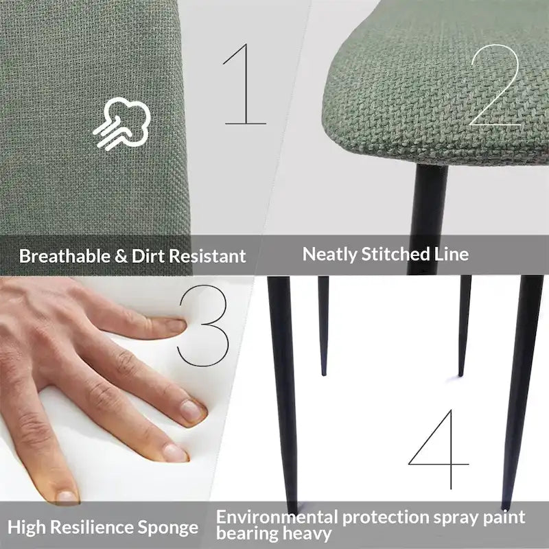Chaises de salle à manger d'appoint rembourrées modernes (lot de 4)