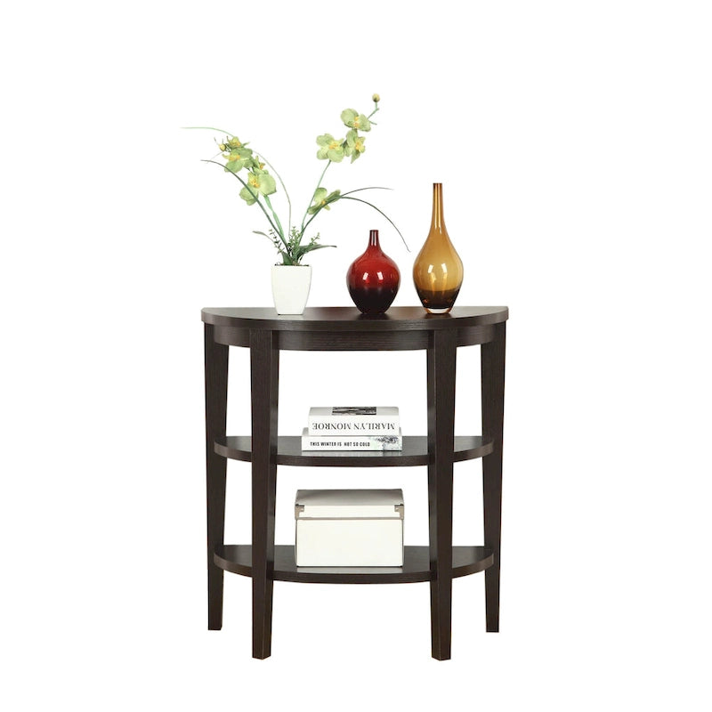 Console demi-cercle Newport avec étagères de 