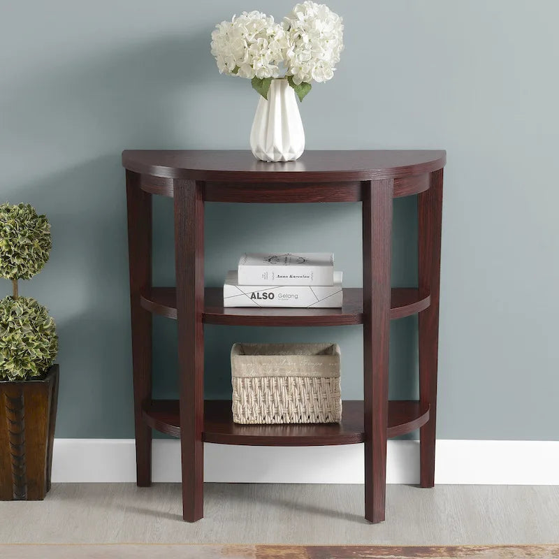 Console demi-cercle Newport avec étagères de 