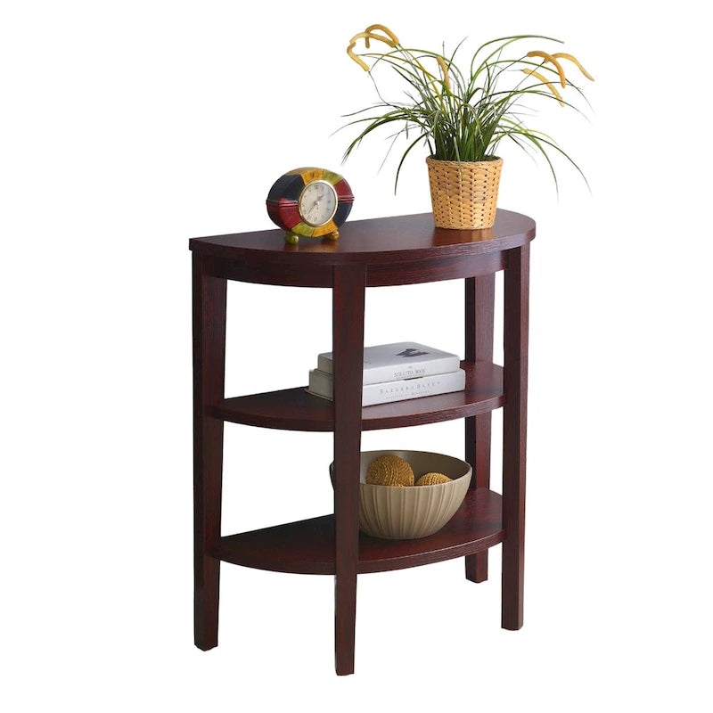 Console demi-cercle Newport avec étagères de 
