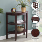 Console demi-cercle Newport avec étagères de 