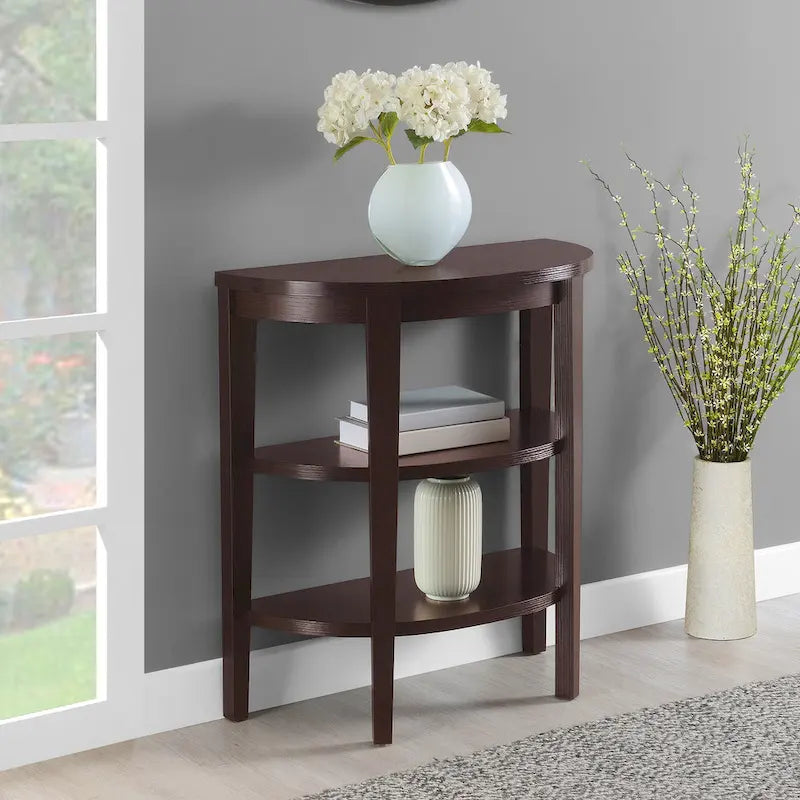 Console demi-cercle Newport avec étagères de 
