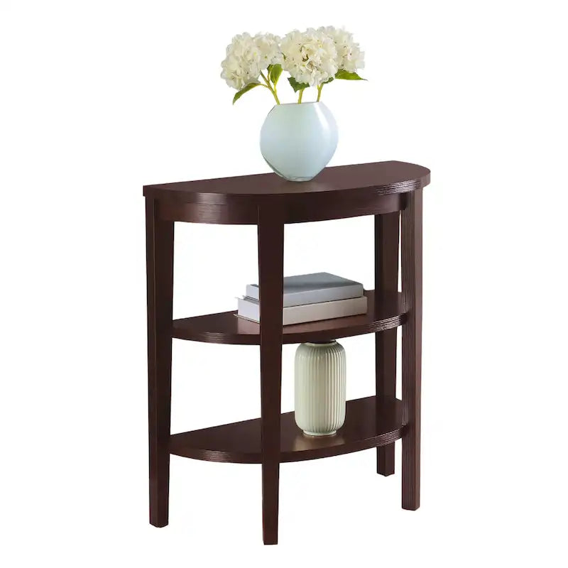Console demi-cercle Newport avec étagères de 