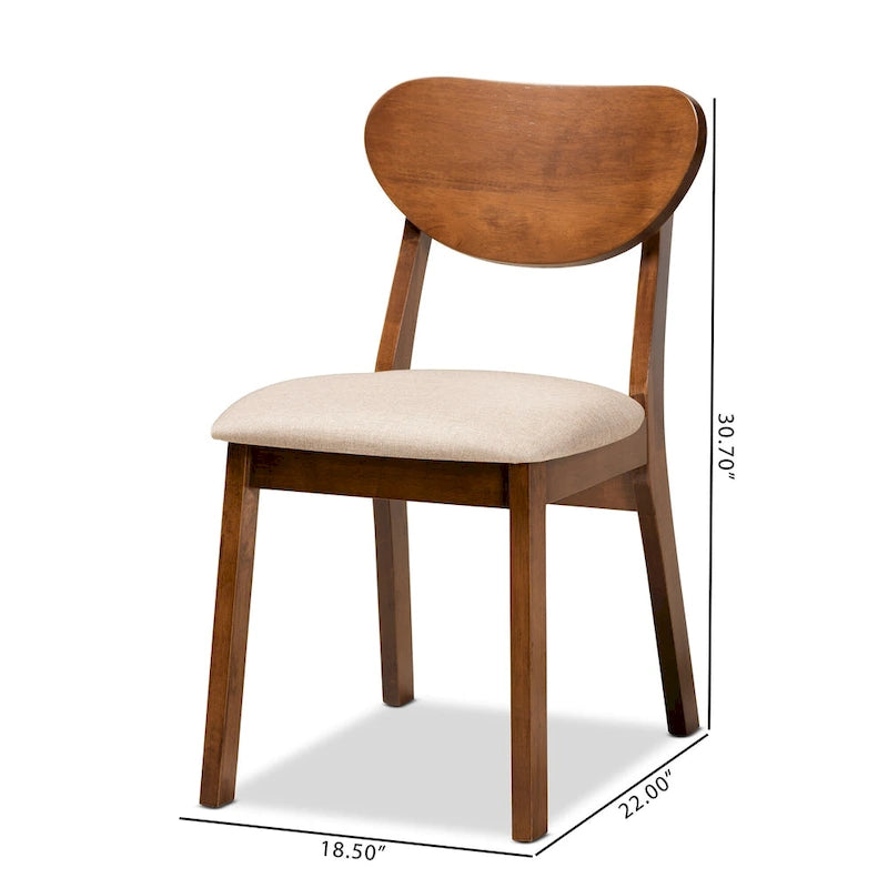Ensemble de 2 chaises de salle à manger style milieu de siècle
