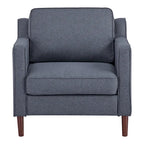 Fauteuil de salon de style moderne, en tissu d'aspect lin/cuir végétalien