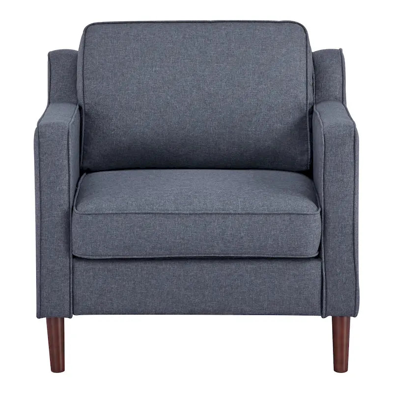 Fauteuil de salon de style moderne, en tissu d'aspect lin/cuir végétalien