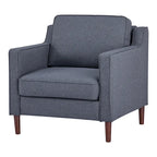 Fauteuil de salon de style moderne, en tissu d'aspect lin/cuir végétalien