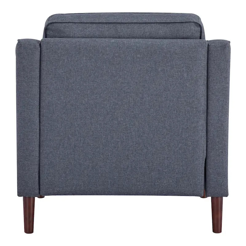 Fauteuil de salon de style moderne, en tissu d'aspect lin/cuir végétalien