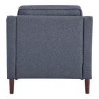 Fauteuil de salon de style moderne, en tissu d'aspect lin/cuir végétalien