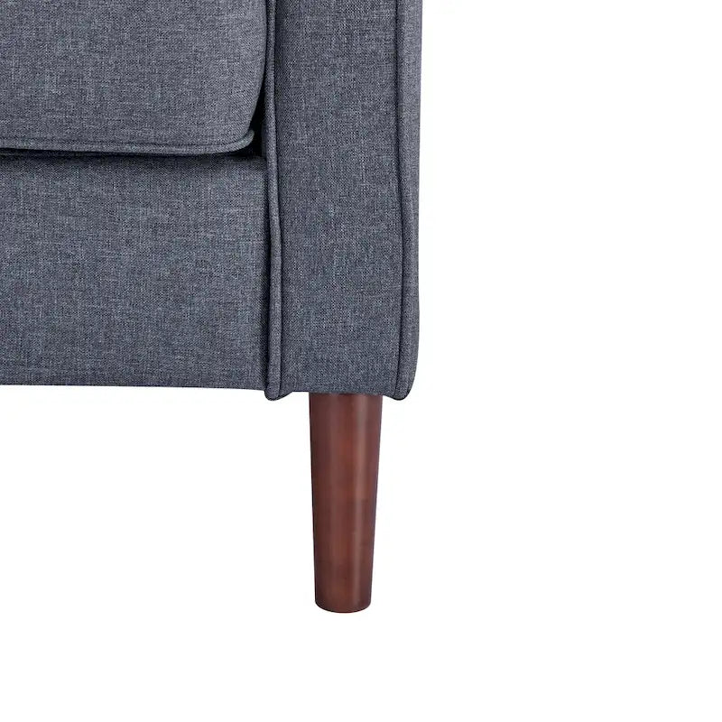 Fauteuil de salon de style moderne, en tissu d'aspect lin/cuir végétalien