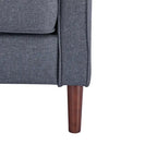 Fauteuil de salon de style moderne, en tissu d'aspect lin/cuir végétalien
