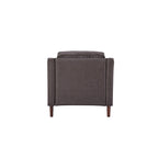 Fauteuil de salon de style moderne, en tissu d'aspect lin/cuir végétalien