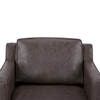 Fauteuil de salon de style moderne, en tissu d'aspect lin/cuir végétalien