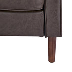 Fauteuil de salon de style moderne, en tissu d'aspect lin/cuir végétalien