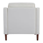 Fauteuil de salon de style moderne, en tissu d'aspect lin/cuir végétalien
