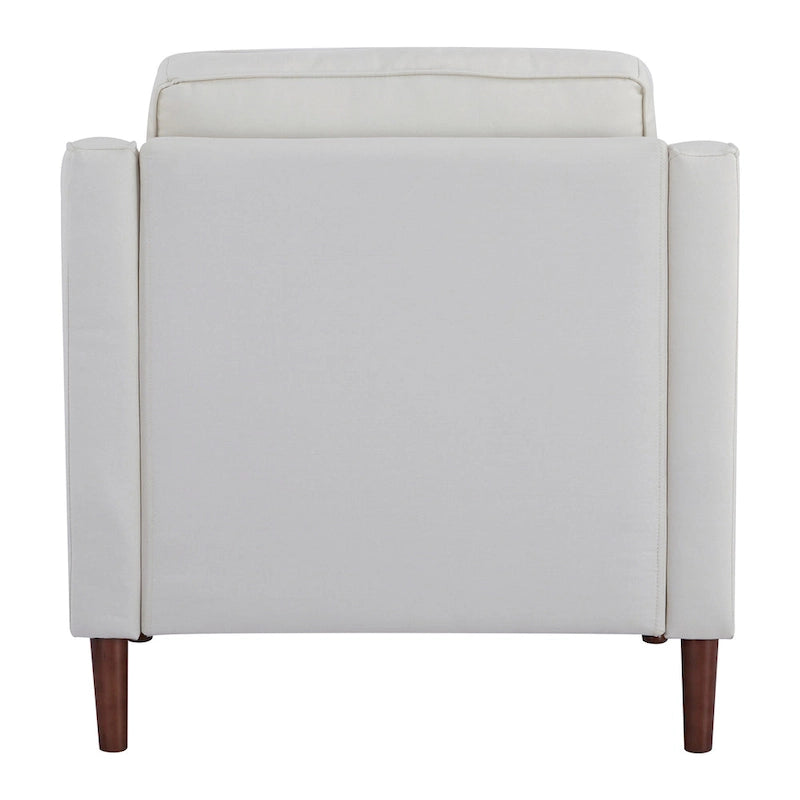 Fauteuil de salon de style moderne, en tissu d'aspect lin/cuir végétalien