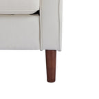 Fauteuil de salon de style moderne, en tissu d'aspect lin/cuir végétalien