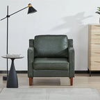 Fauteuil de salon de style moderne, en tissu d'aspect lin/cuir végétalien
