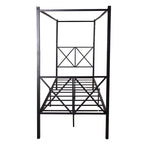 Structure de lit plateforme en métal avec baldaquin en X