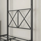 Structure de lit plateforme en métal avec baldaquin en X