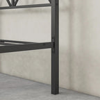 Structure de lit plateforme en métal avec baldaquin en X