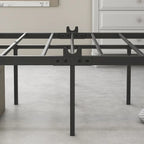 Structure de lit plateforme en métal avec baldaquin en X