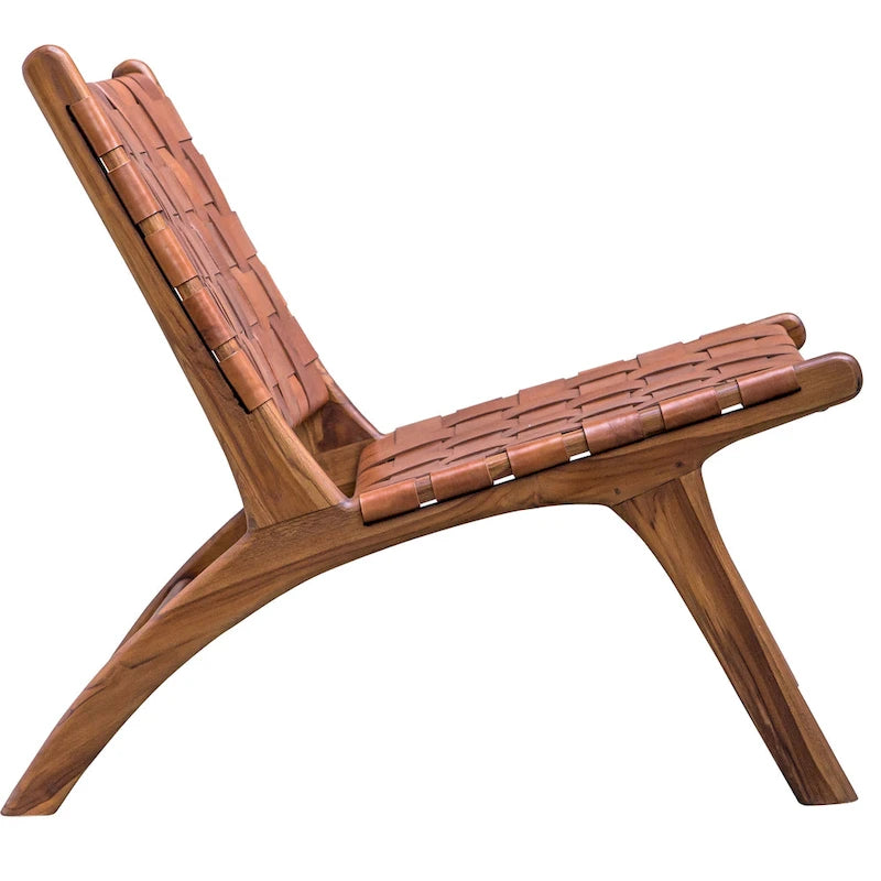 Fauteuil d'appoint en cuir tressé