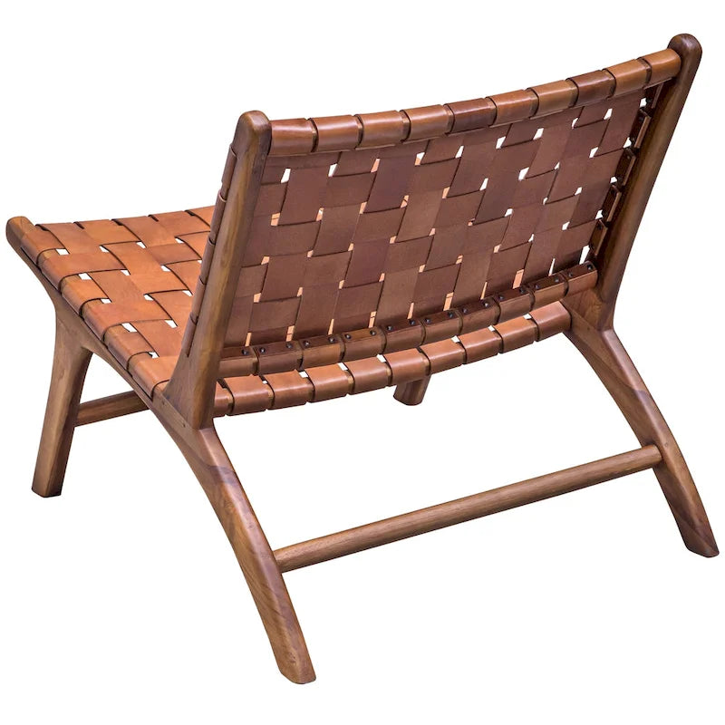 Fauteuil d'appoint en cuir tressé